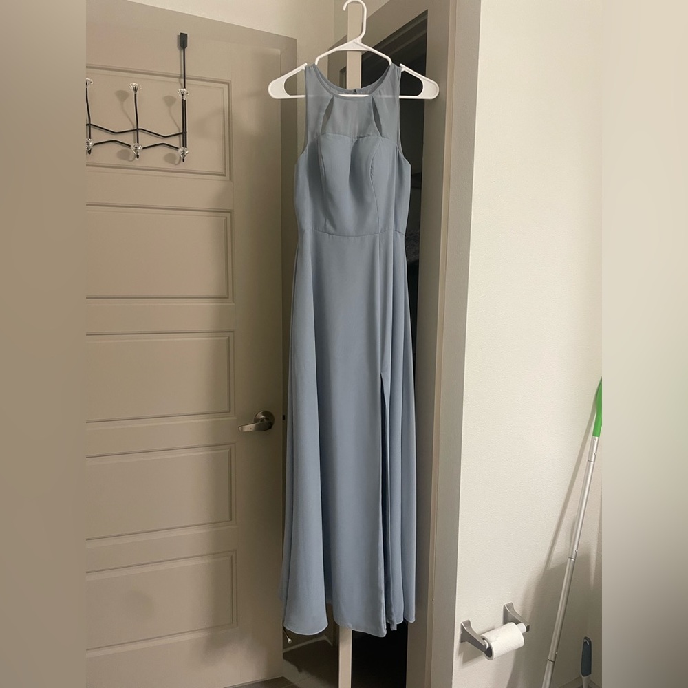 Dusty blue bridesmaid dress